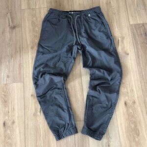 Hurley Jogger Pants Mens Small Black Elastic Cuff Drawstring Athletic